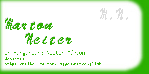marton neiter business card